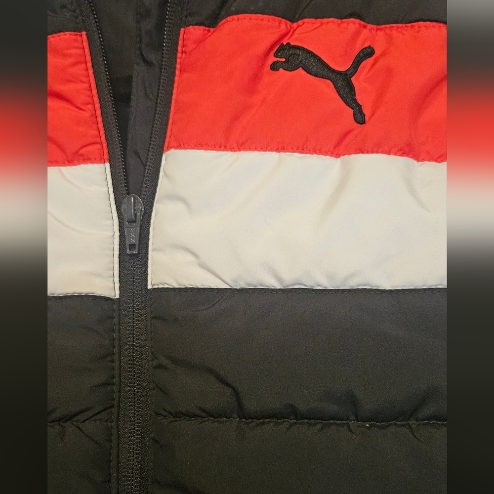 PUMA Colorblock Puffer Vest - Black, White & Red - Picture 2 of 6
